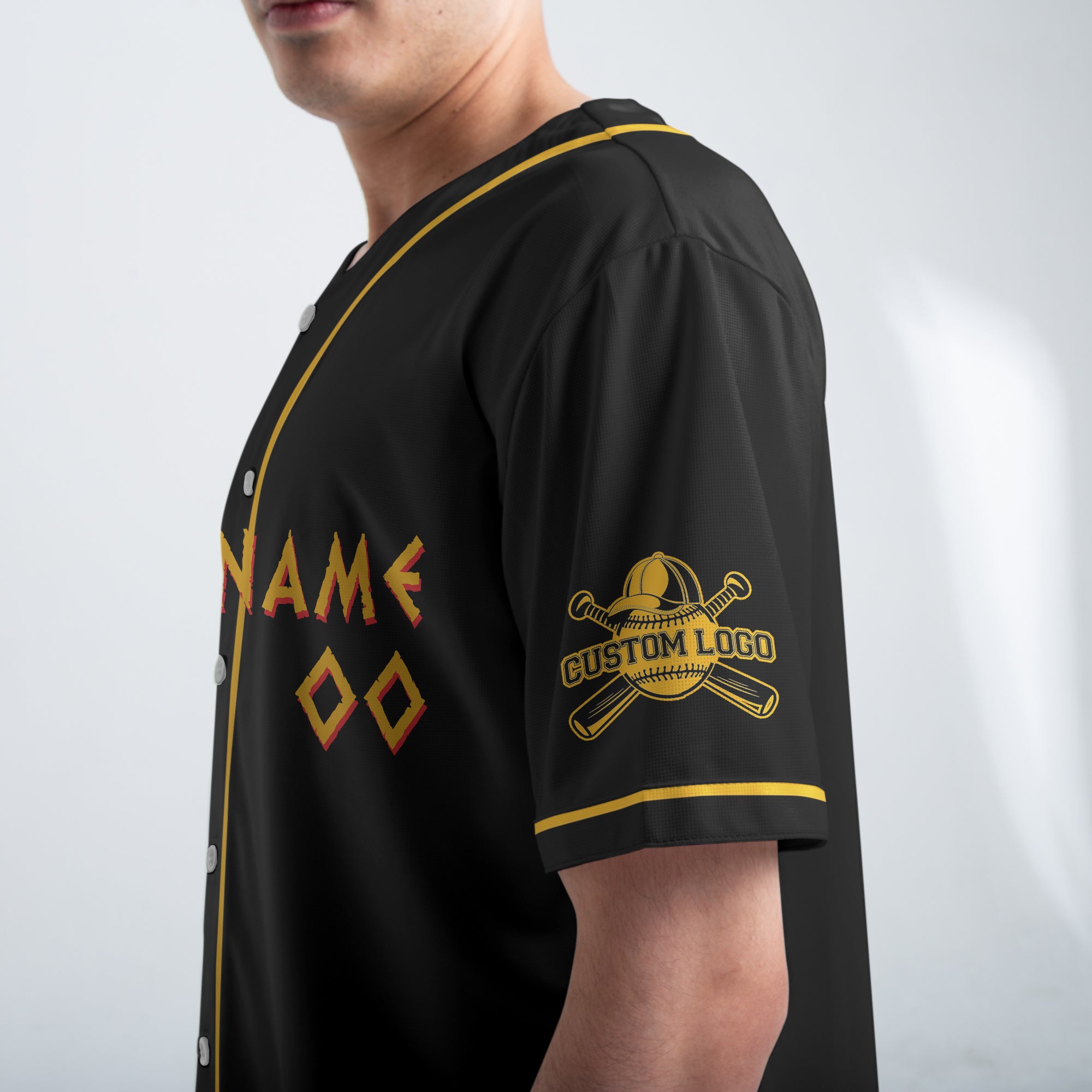 No Retreat No Surrender - Custom Black and Gold Baseball Jersey