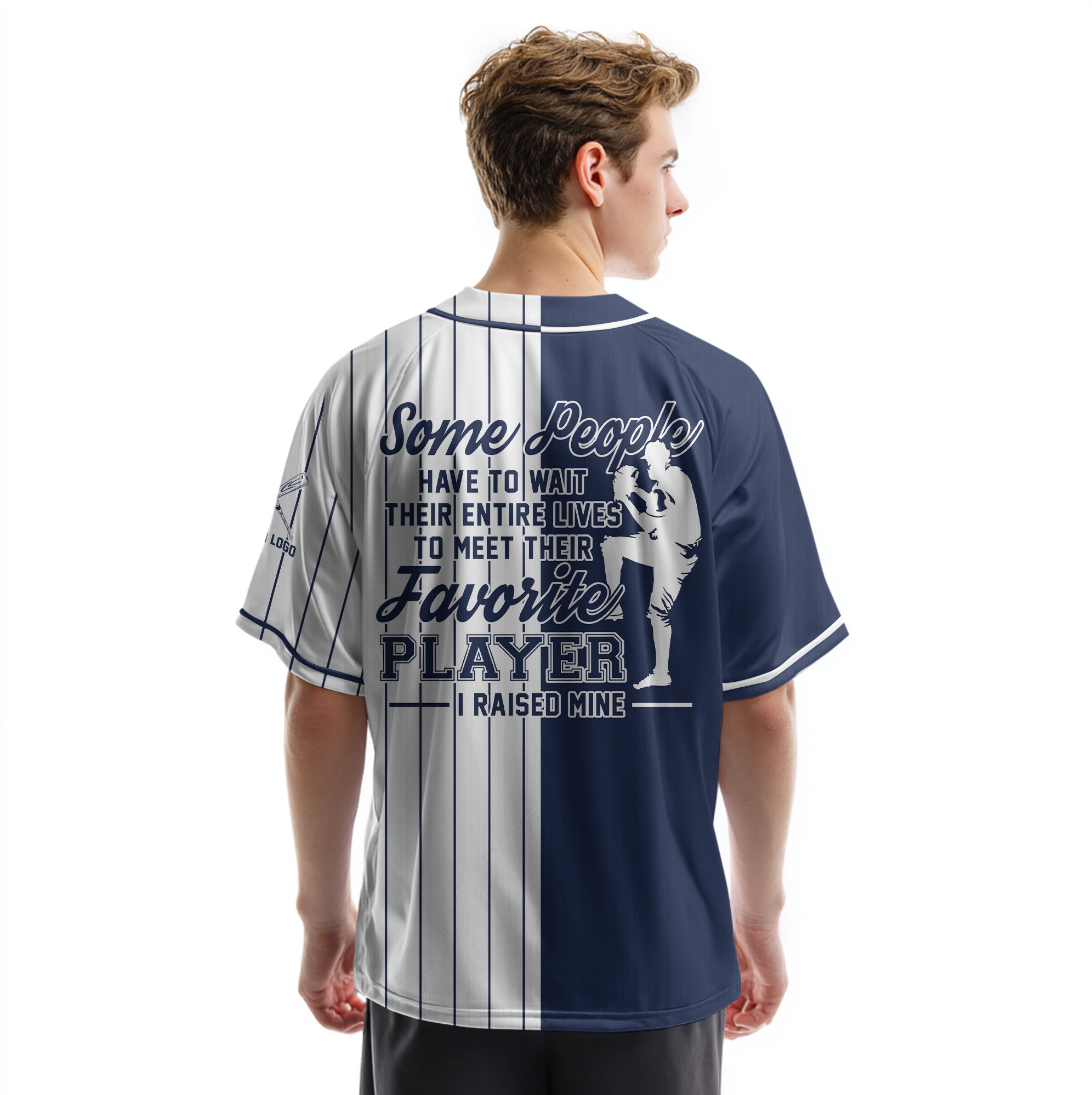 Custom Baseball Dad Jersey with Kids Name -Some People Have to Wait Their Entire Lives -  Father's Day Shirt for Baseball Lover, Gift for Husband, New Father