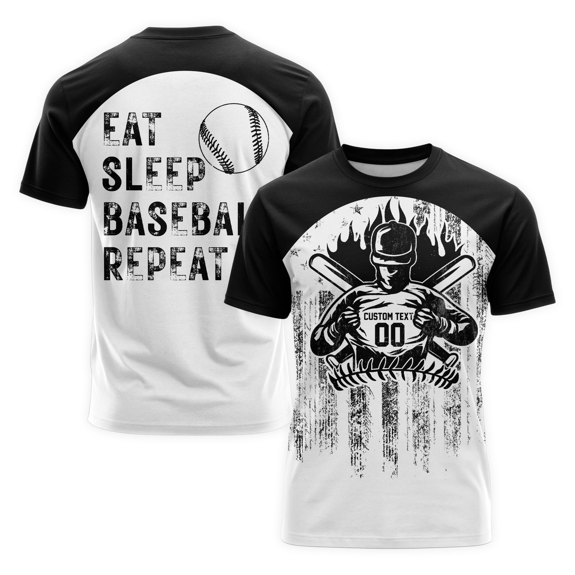 Eat, Sleep, Baseball, Repeat - Baseball Lover - American Baseball Lovers, Custom Name, Custom Number - All Over Print