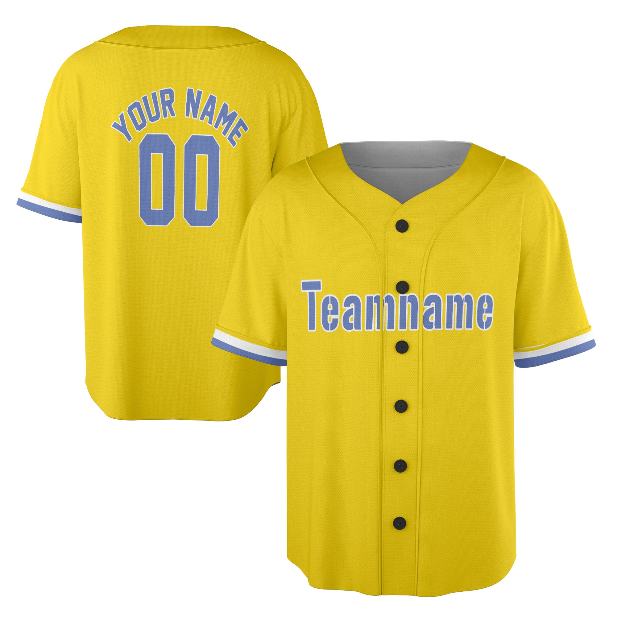 Bright Gold Custom Jersey – Add Your Name & Team Logo for a Bold Statement