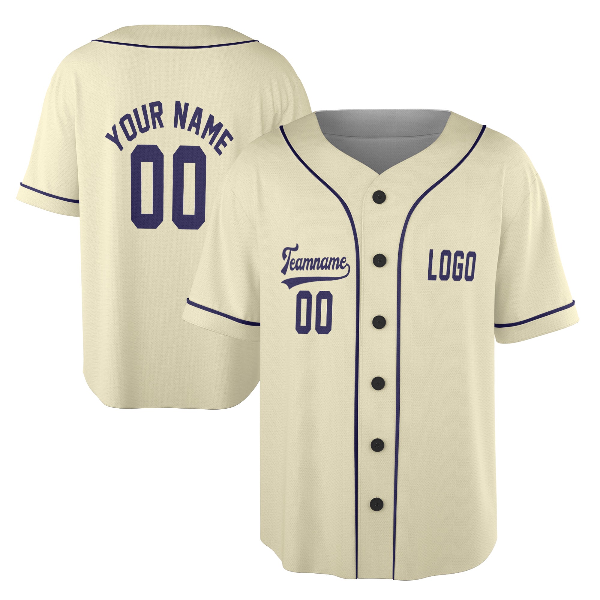 Vintage Cream Custom Jersey – Personalized Name & Team Logo