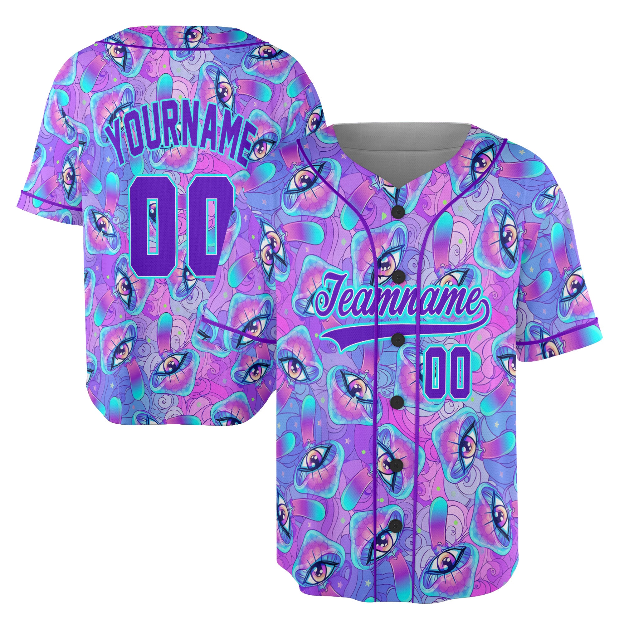 Custom Baseball Jersey - Pastel Oil Swirl