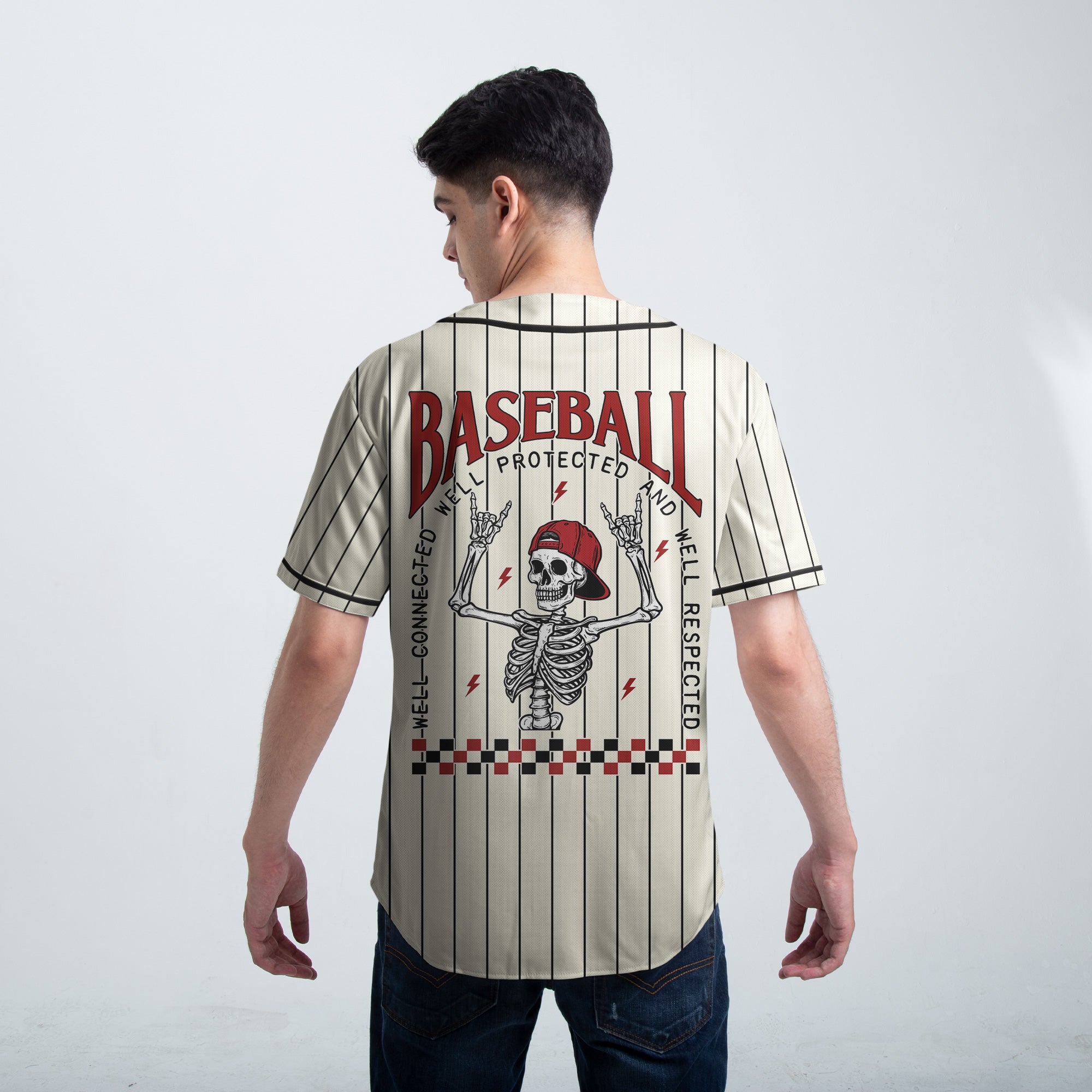 WELL RESPECTED - Custom Black White Cream Baseball Jersey