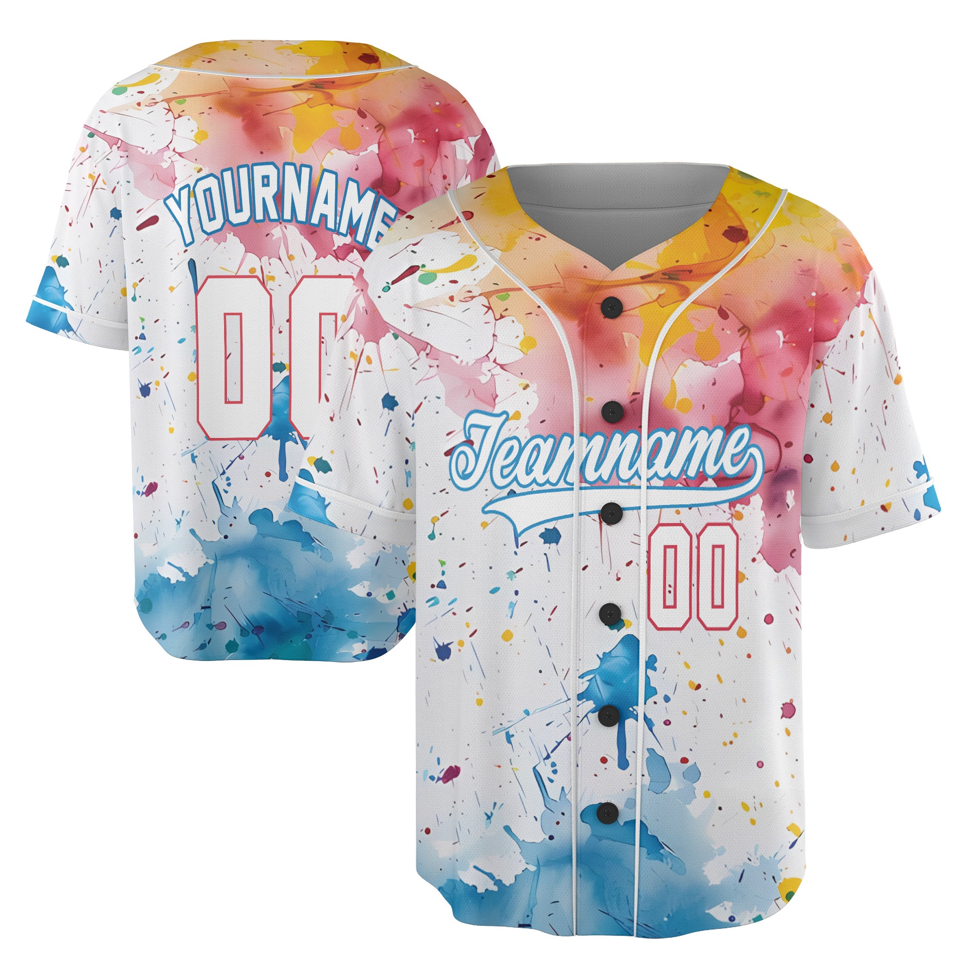 Custom Baseball Jersey - Splash Art Background