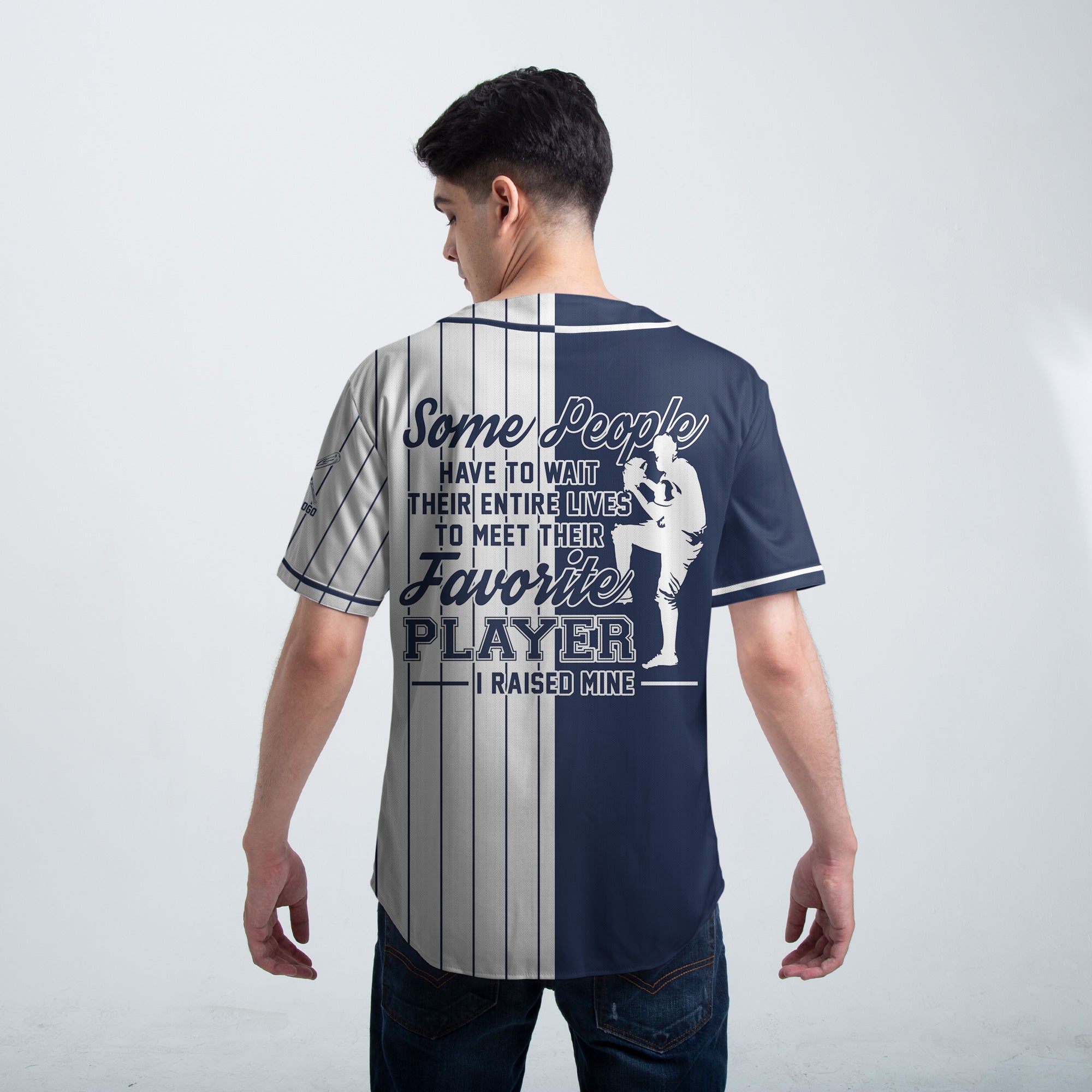 Custom Baseball Dad Jersey with Kids Name -Some People Have to Wait Their Entire Lives -  Father's Day Shirt for Baseball Lover, Gift for Husband, New Father