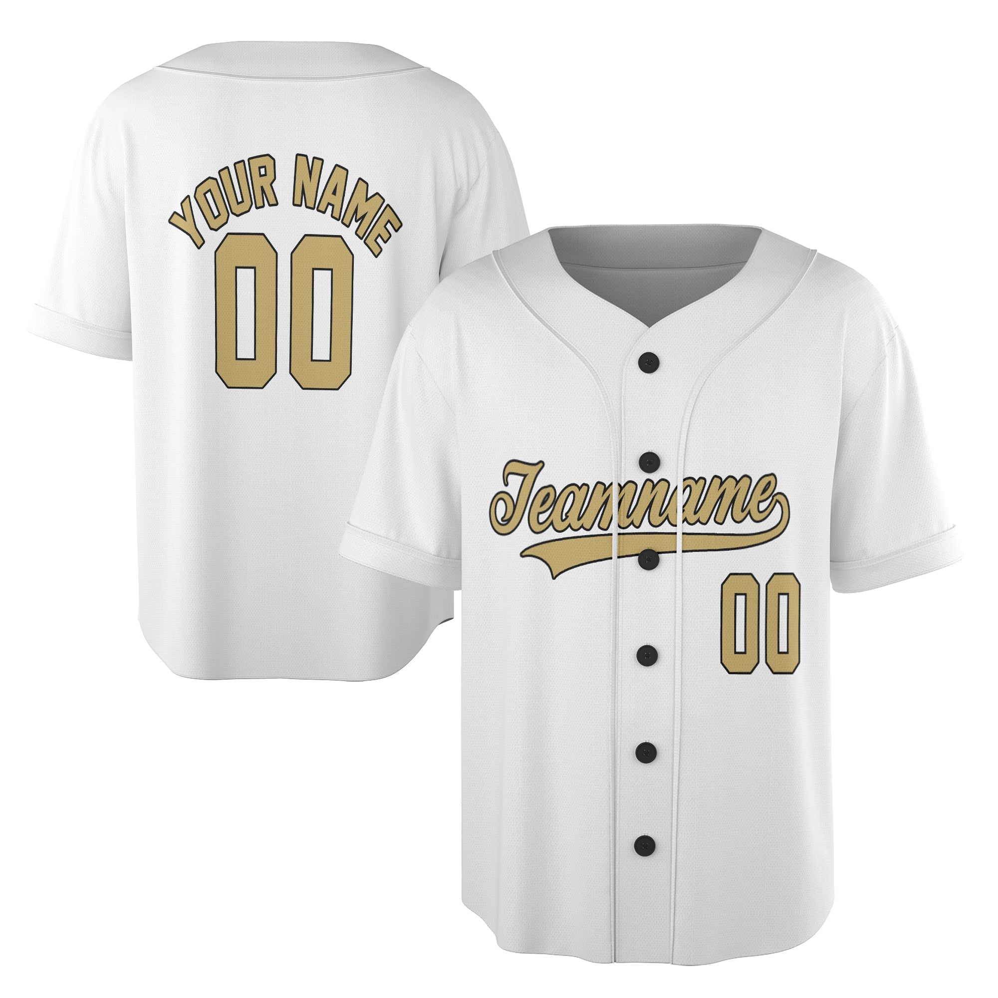 Gold Script Custom Jersey – Classic White with Personalized Name & Logo for Elite Team Identity