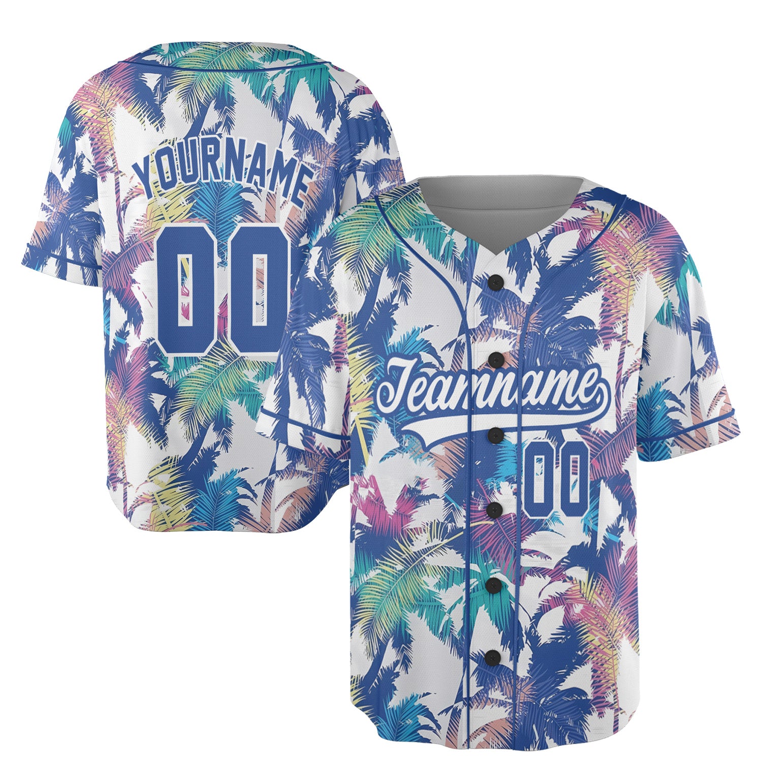 Custom Tropical Palm Baseball Jersey – Sunset Breeze Edition