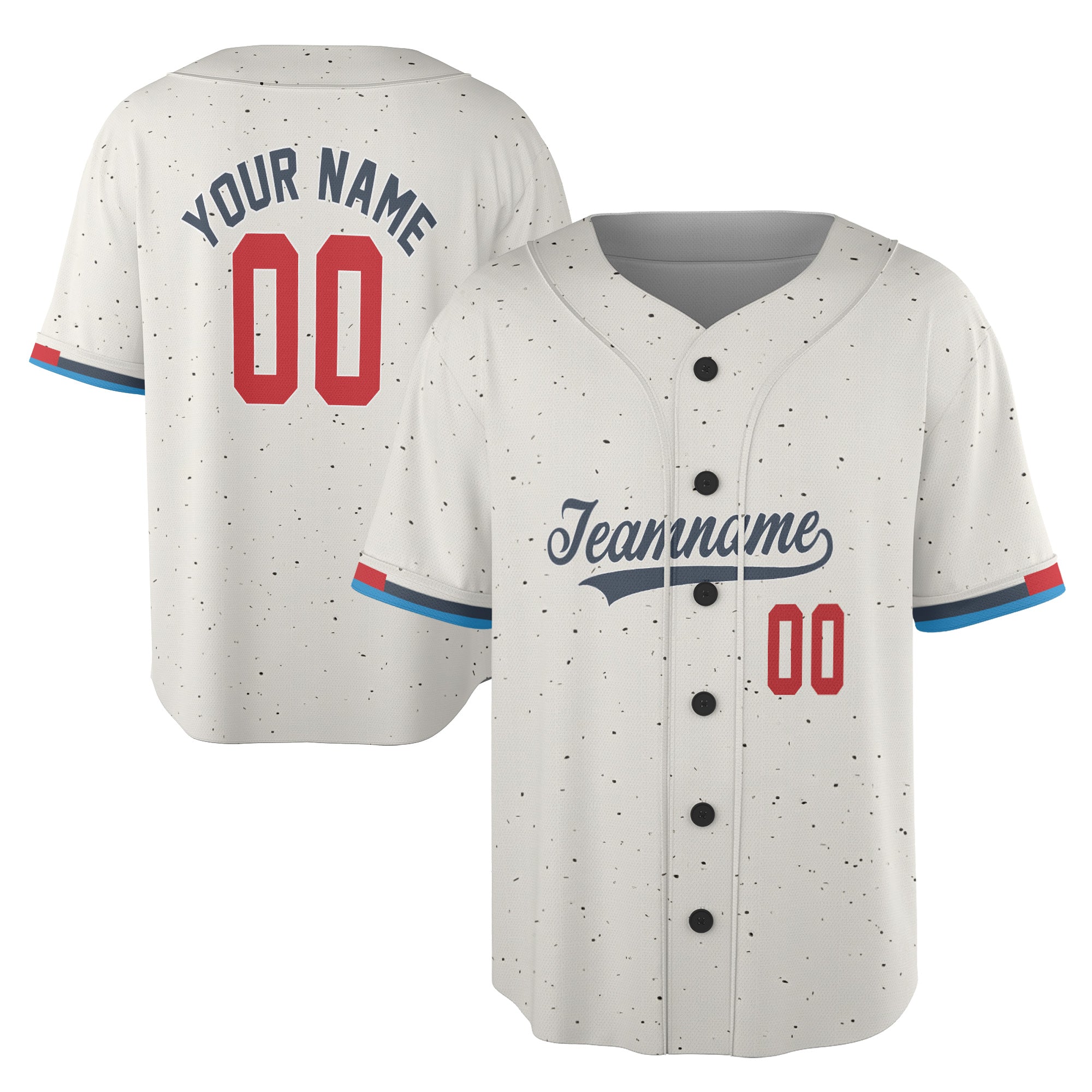 Speckled Cream Custom Jersey – Personalized Name & Logo on Retro-Inspired Classic