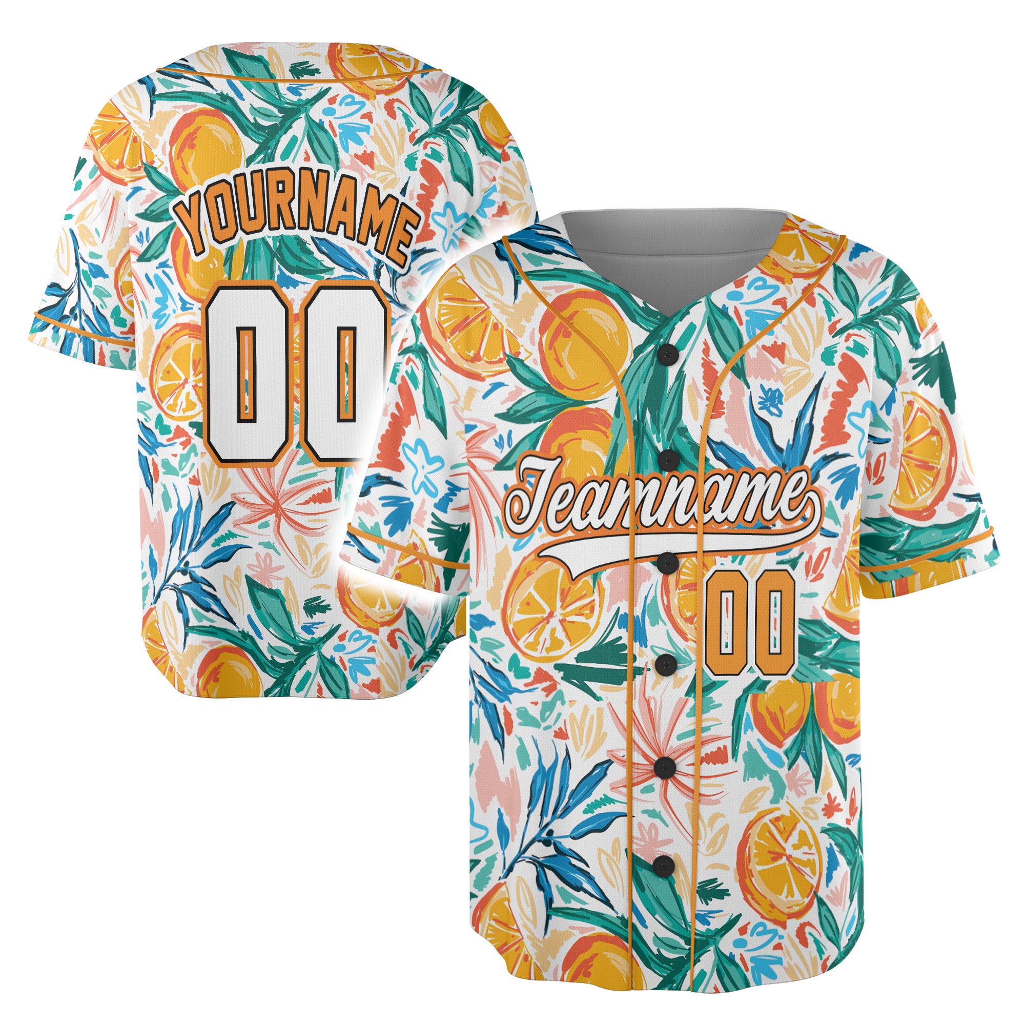 Citrus Burst Jersey – Orange Grove Custom Baseball Edition