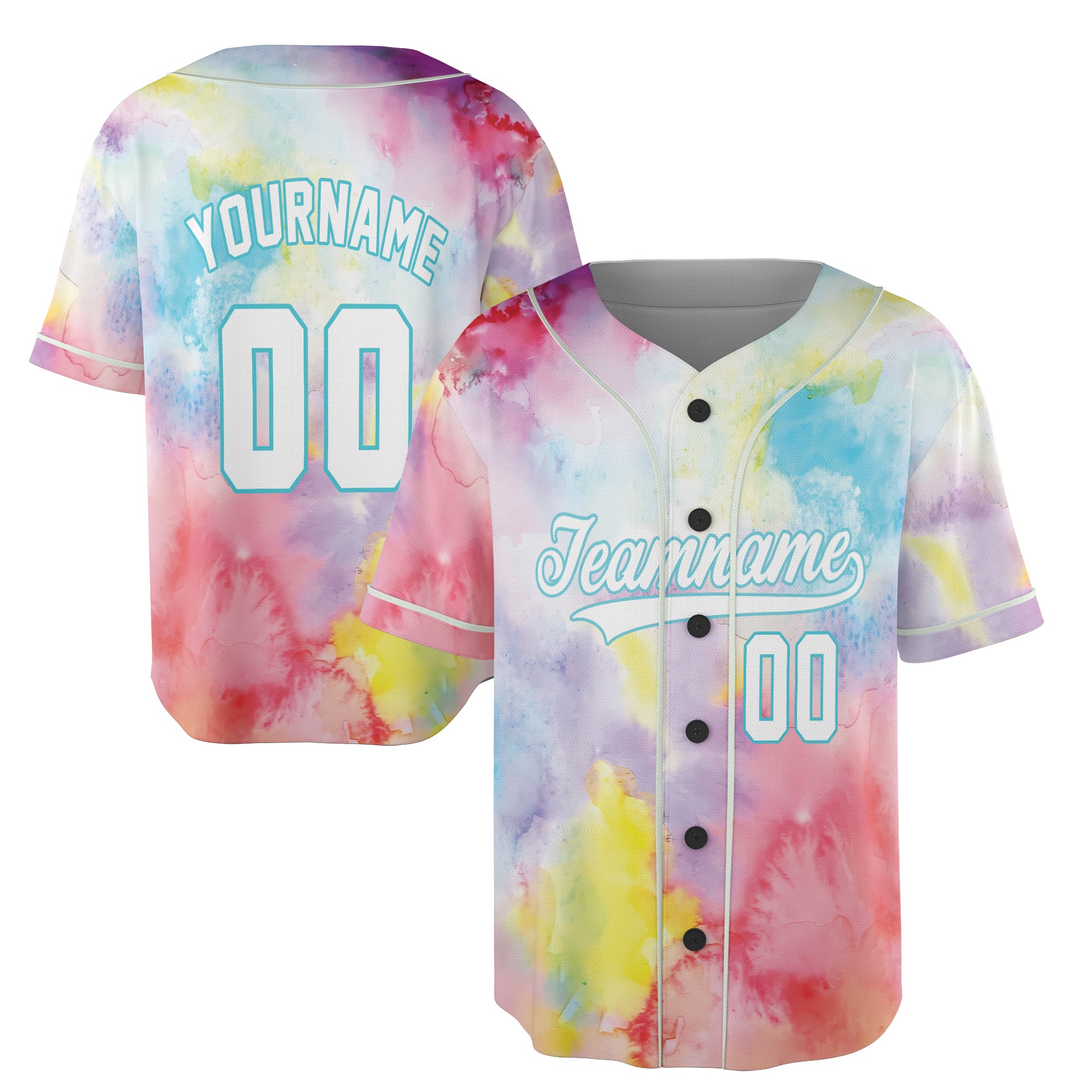 Custom Pastel Splash Baseball Jersey – Watercolor Vibe Drop