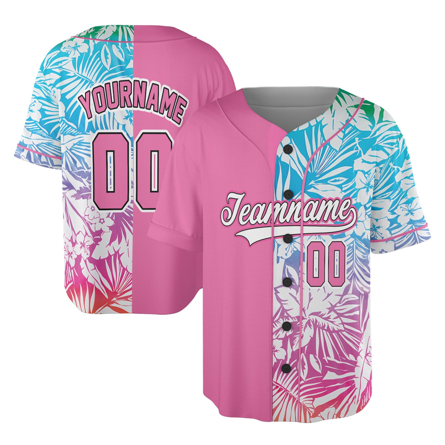 Tropical Dream Baseball Jersey – Pink Split Paradise Edition