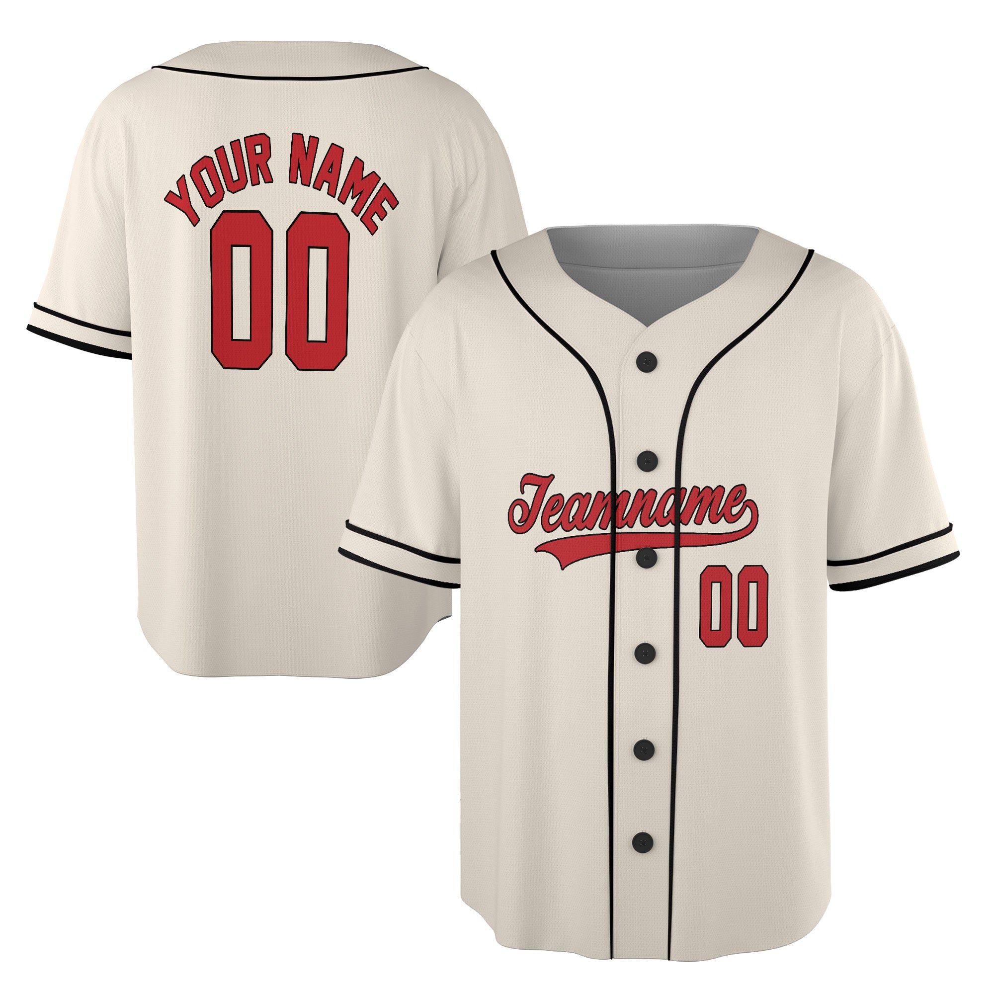 Retro Cream Hustle – Custom Name & Logo Baseball Jersey with Vintage Black Trim