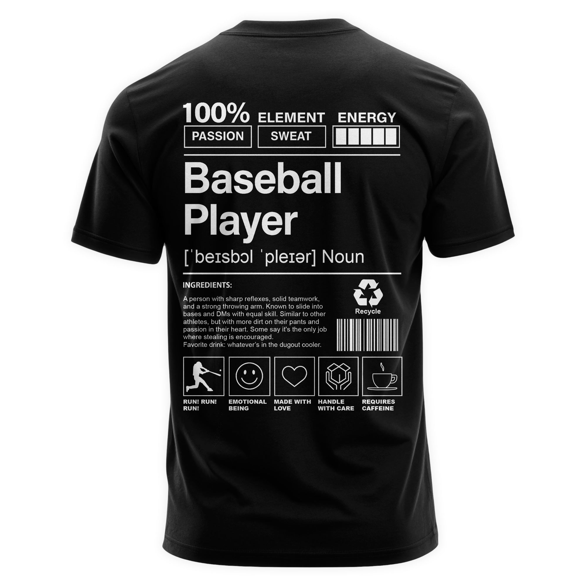 Baseball Ingredient Shirts - Baseball Shirts - Baseball Shirt For Baseball Lovers