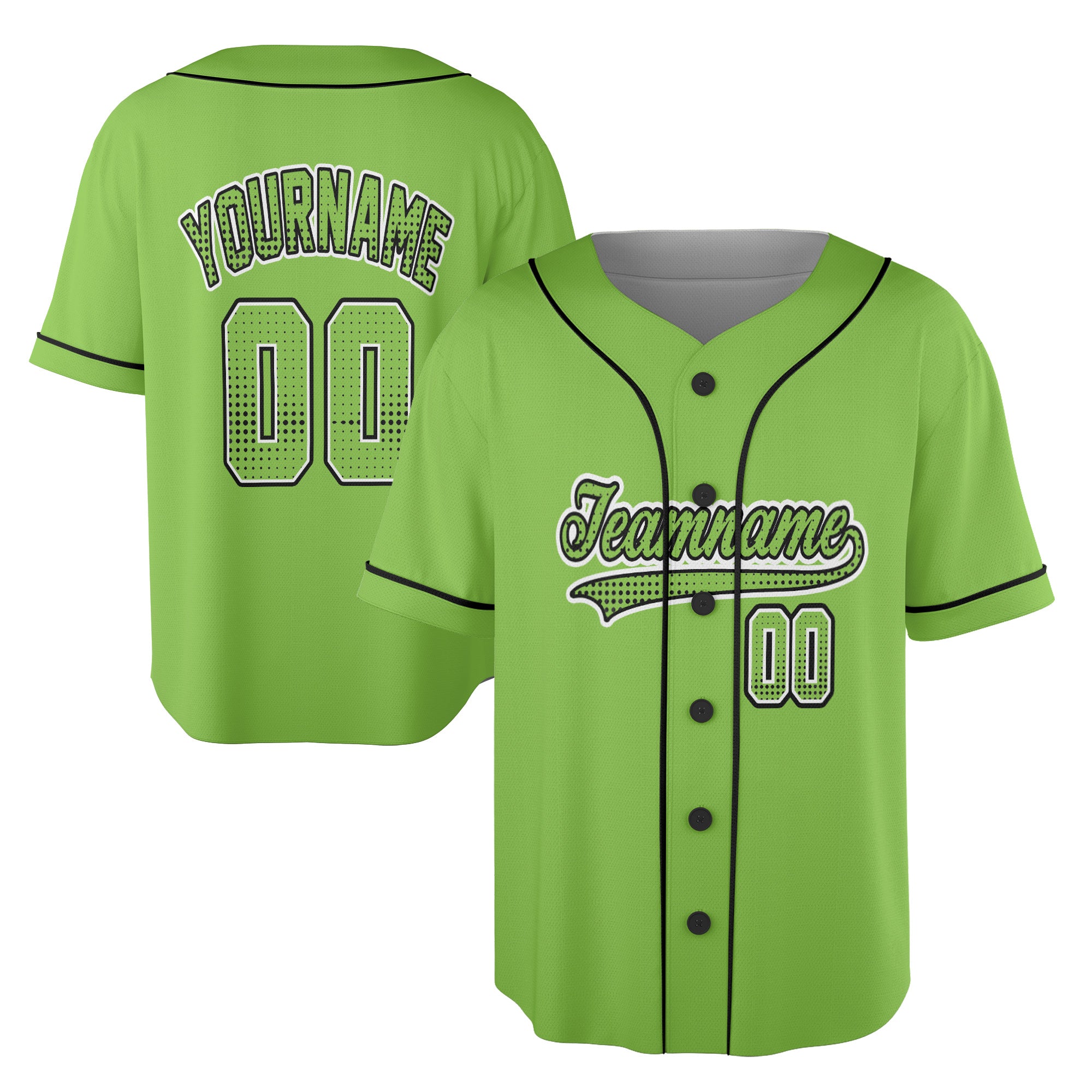 Custom Baseball Jersey – Neon Lime Pop Background