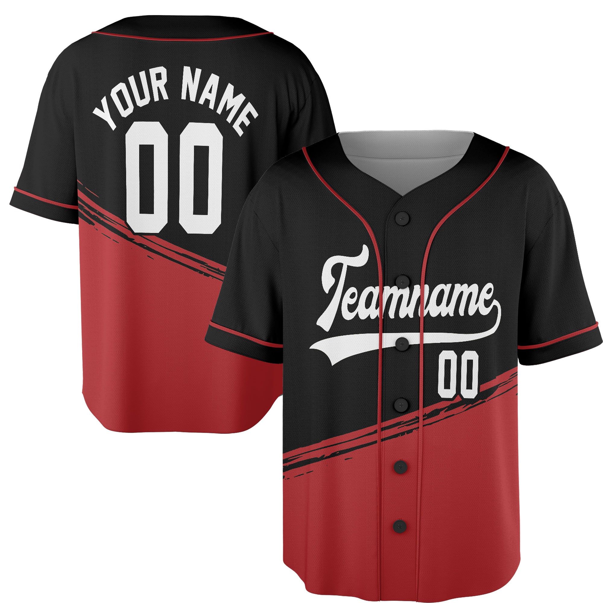 Custom Black and Maroon Classic Baseball Jersey with Diagonal Accent