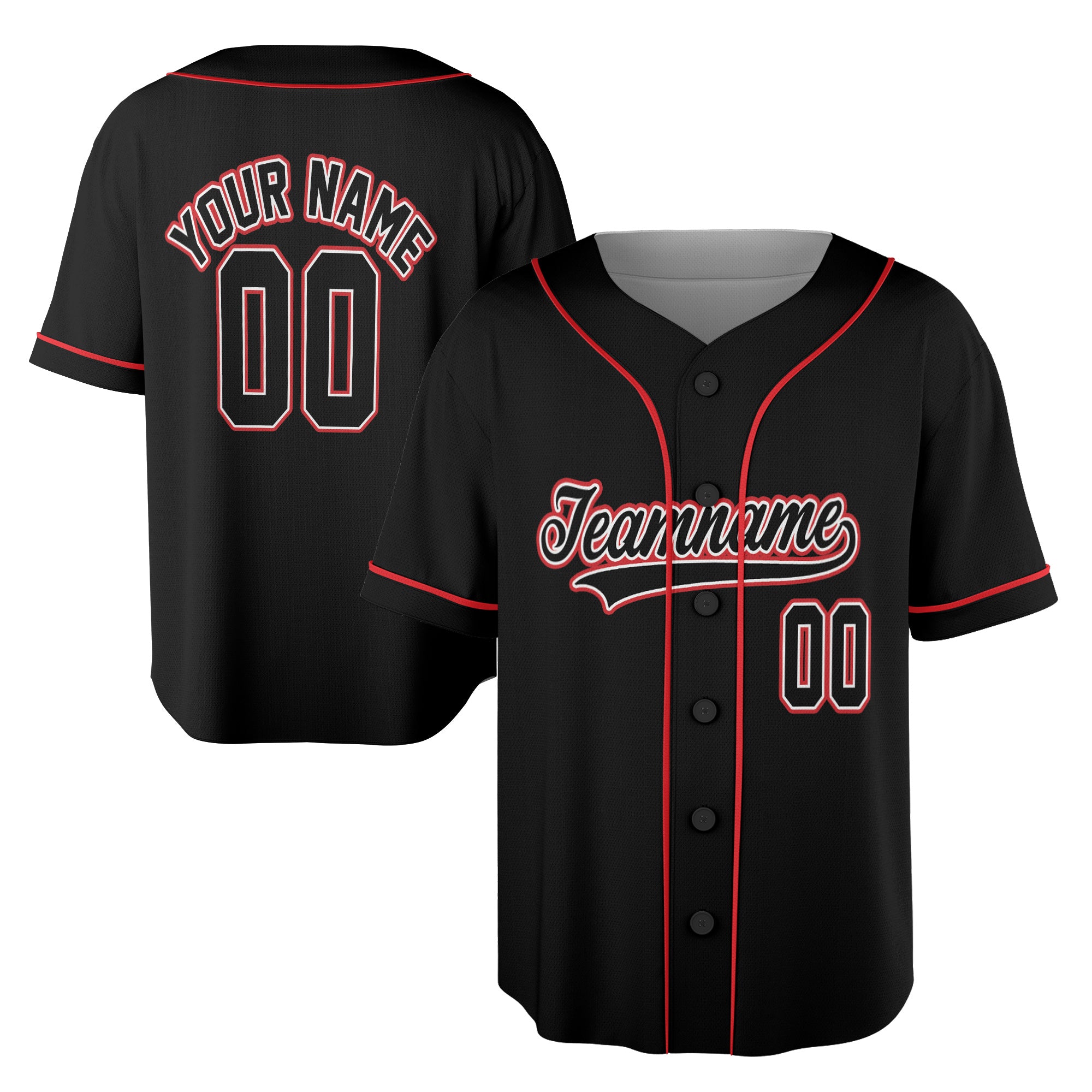 Midnight Flame – Custom Name & Logo Baseball Jersey