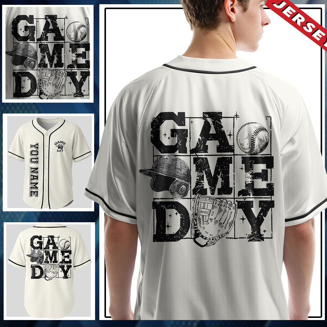 Custom Name Game Day Baseball Lovers Custom Jersey, Baseball Jersey