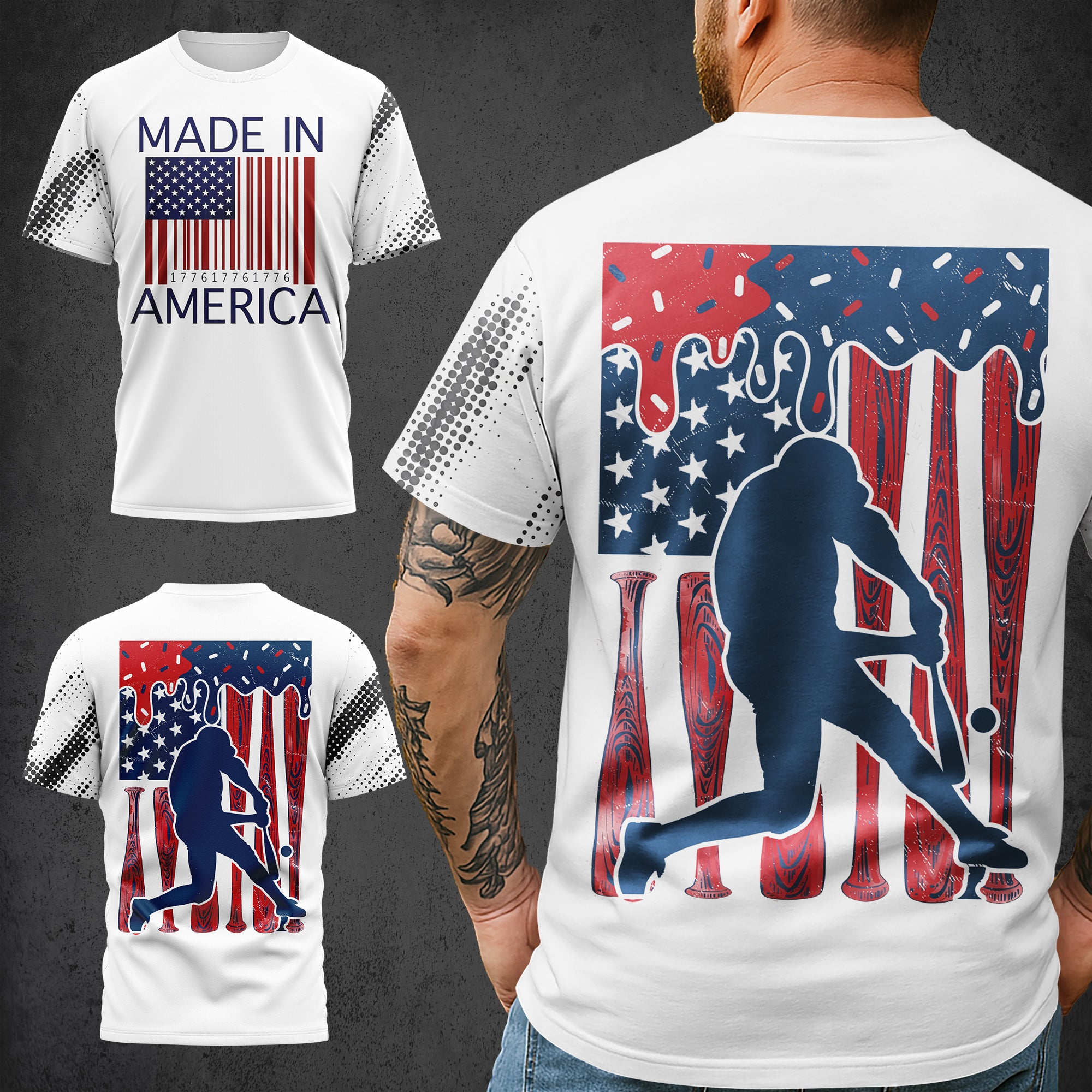 Made In America All Over Print 4th Of July T-Shirt