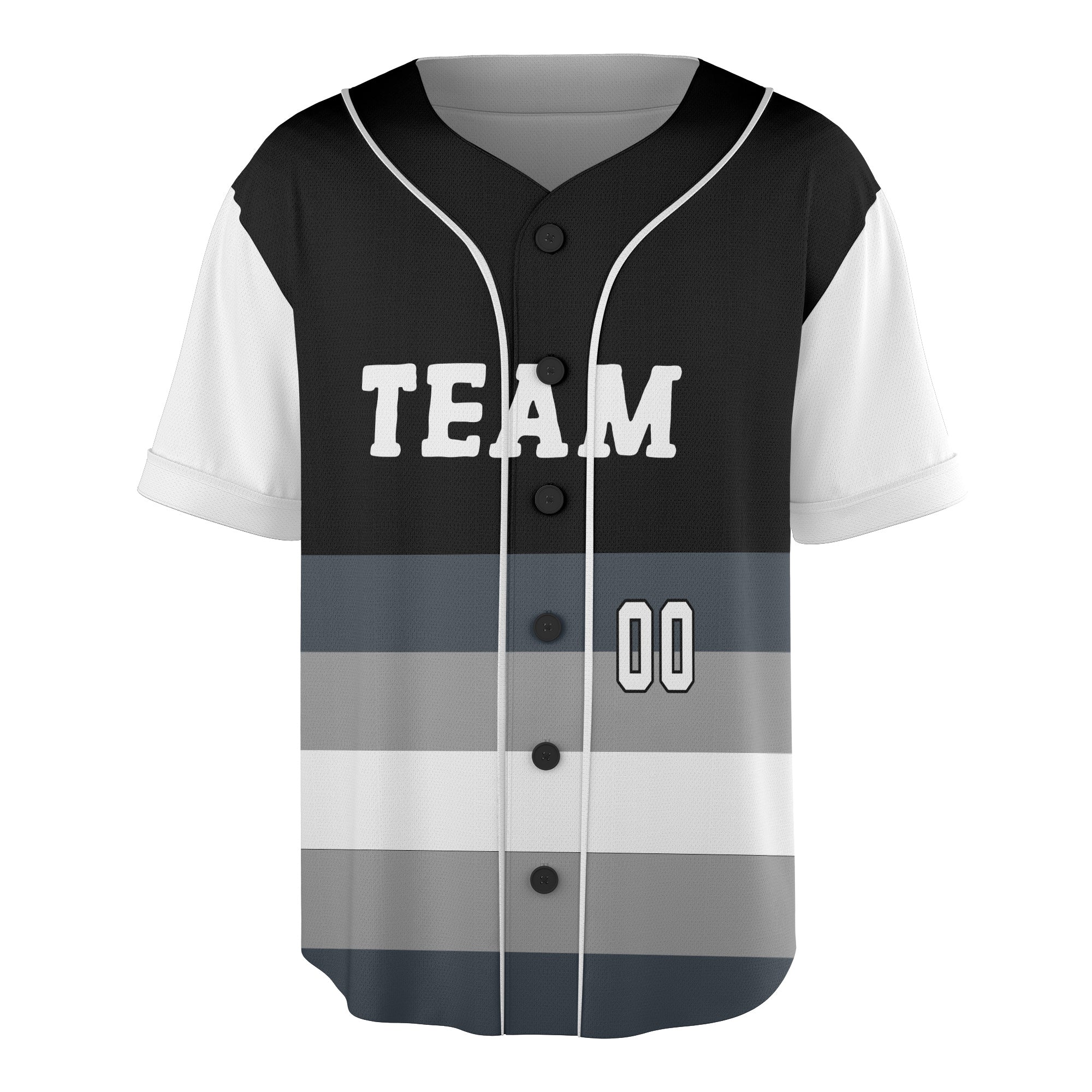 Custom Ice Grey-Black Gradient Baseball Jersey