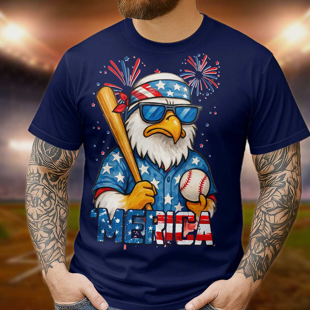 Merica 4th Of July Baseball Shirt - Baseball Shirt For Baseball Lover, Baseball Fan - Independence Day Shirt