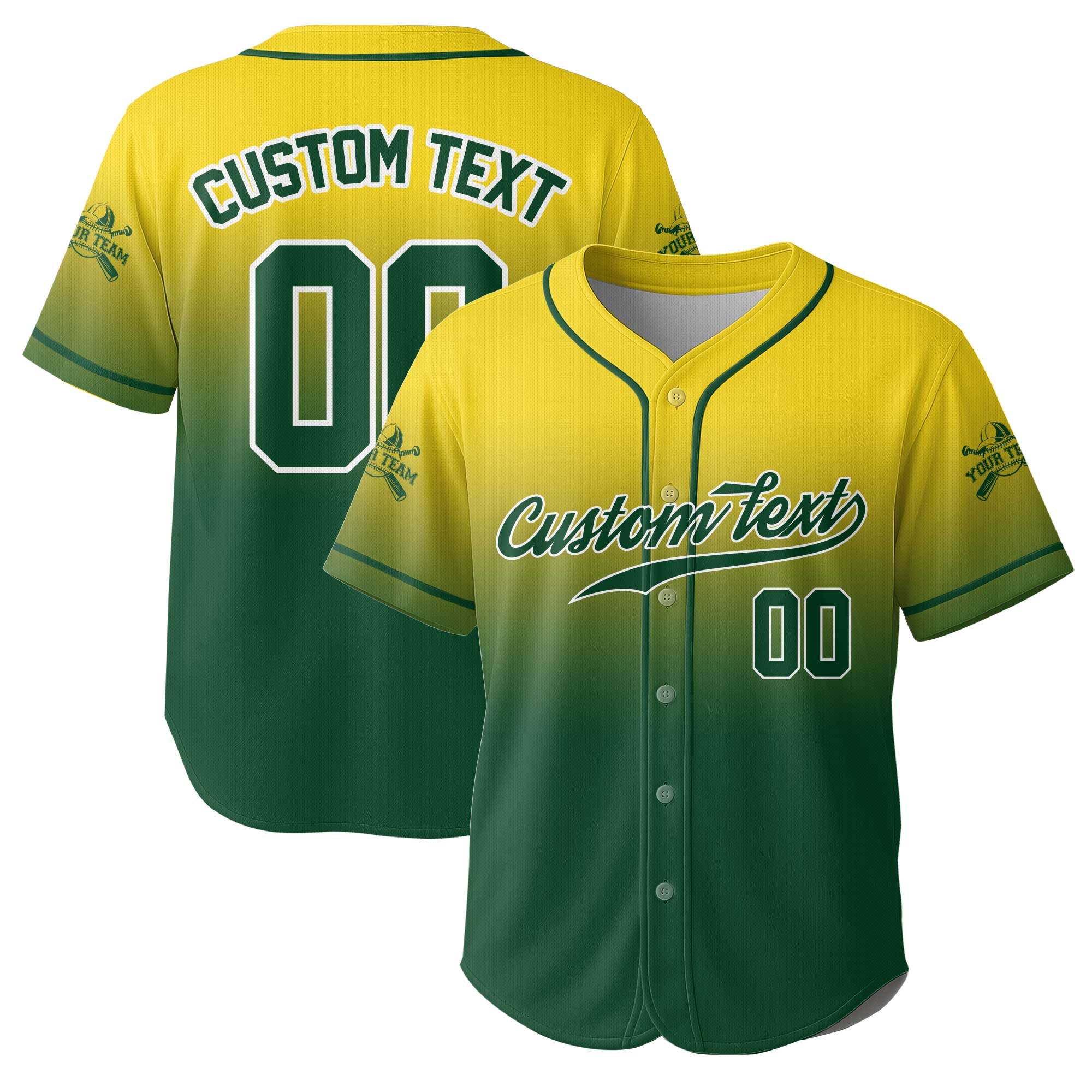 Custom Gradient Color Baseball Jersey With Team Name and Number
