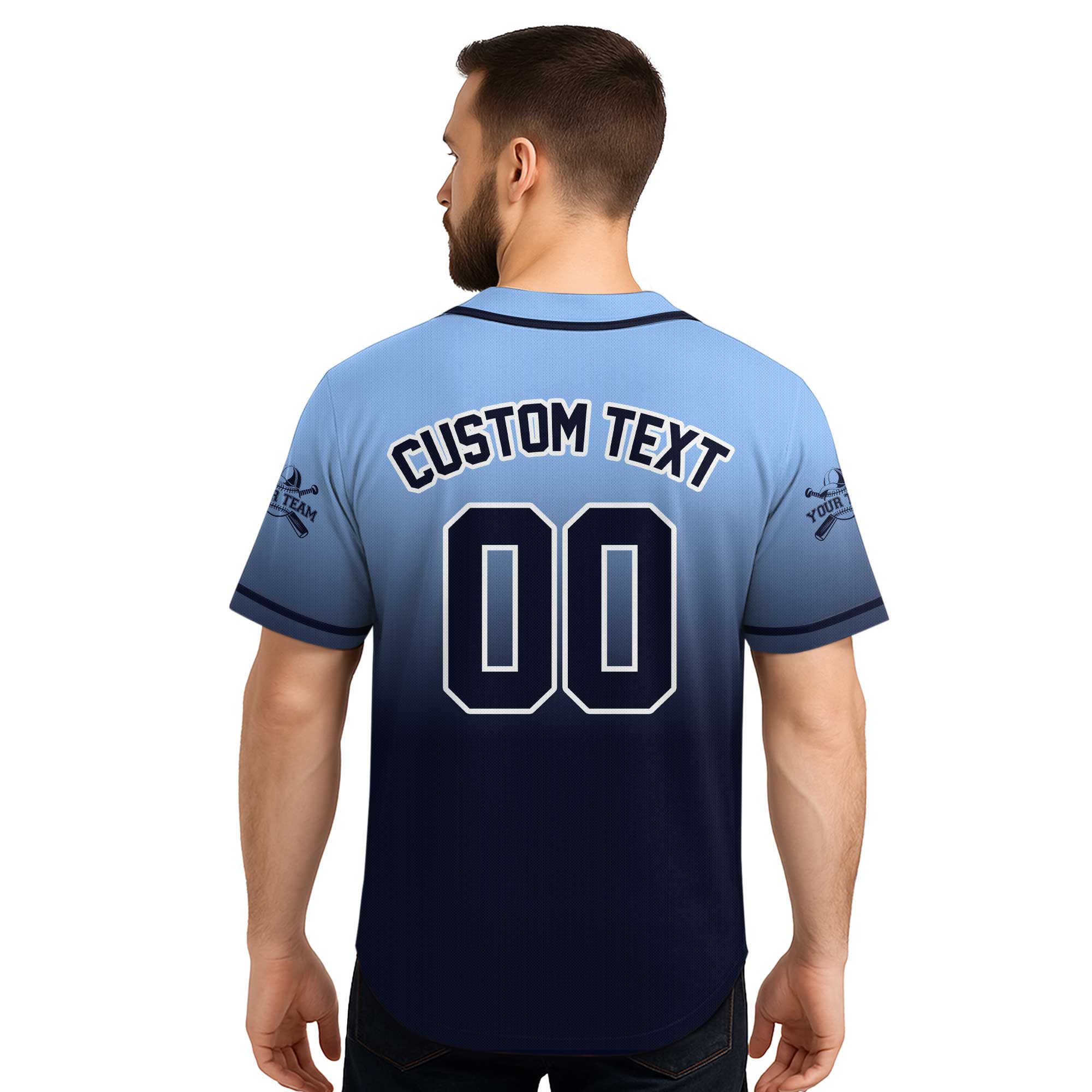 Custom Gradient Color Baseball Jersey With Team Name and Number