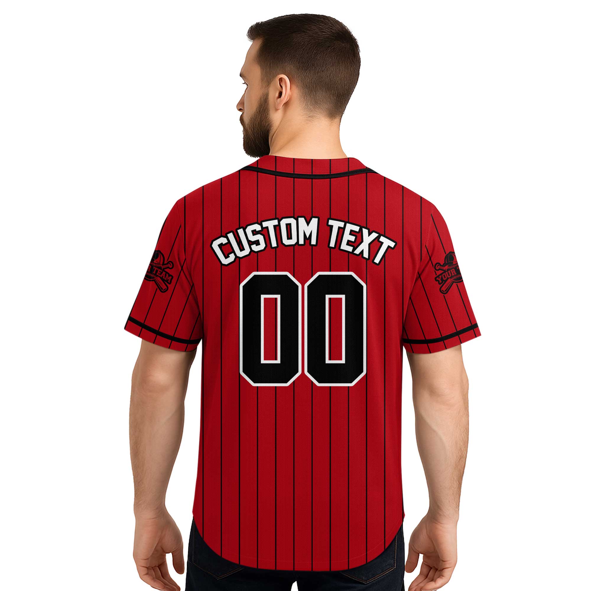 Custom Pinstripes Baseball Jersey With Team Name and Number