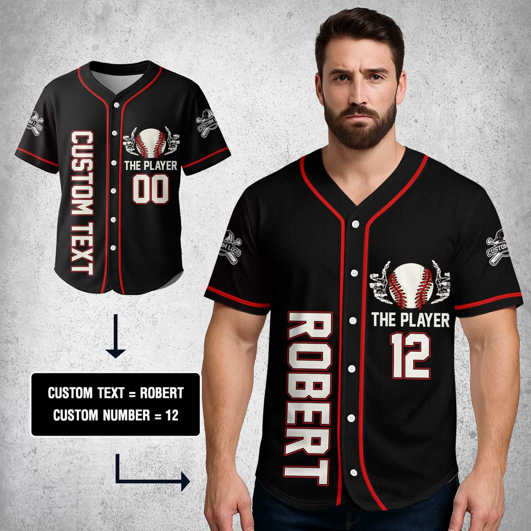 Let The Kids Play - Custom Black Baseball Jersey