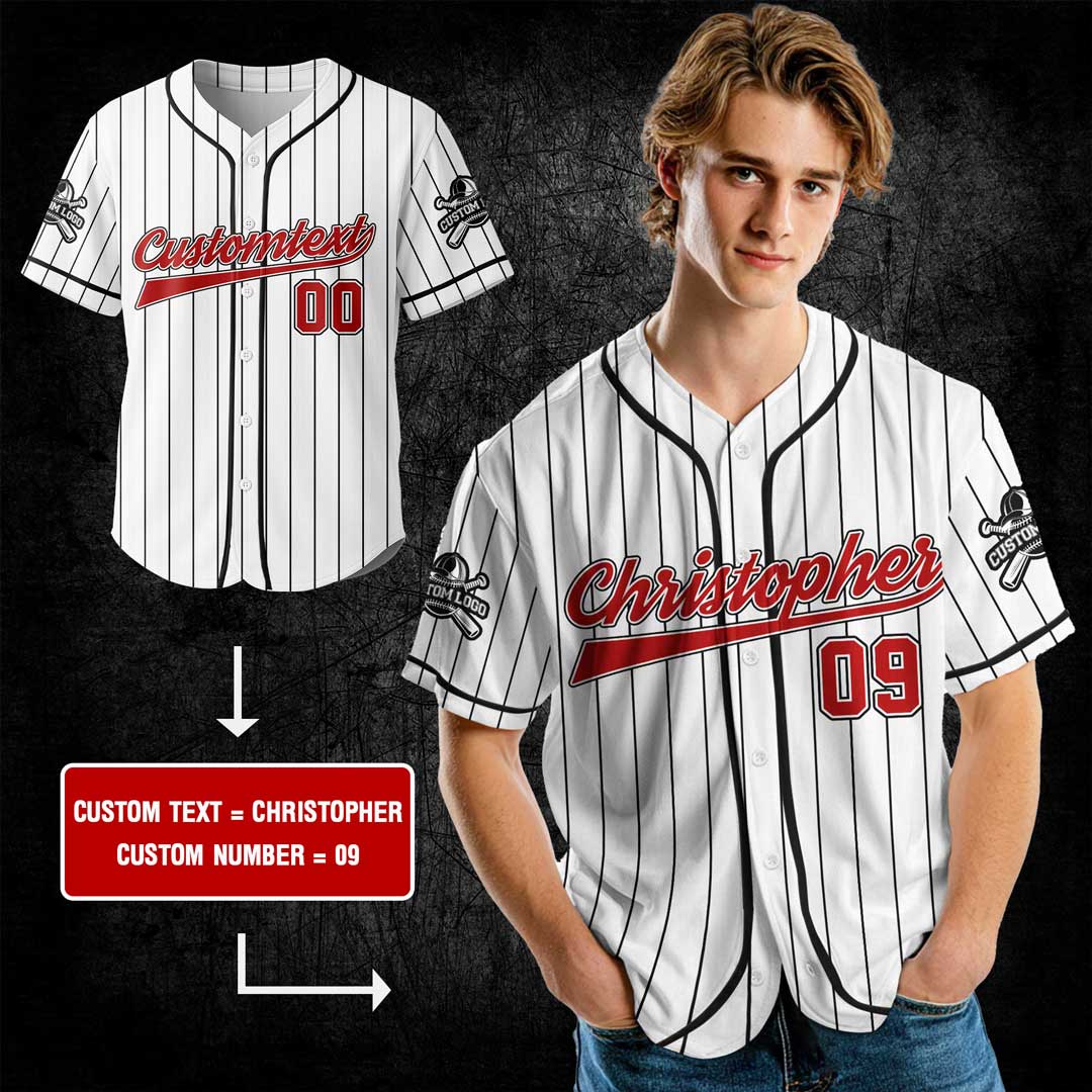 I May Be A Lefty But I'm Always Right - Custom White with Black Stripes Baseball Jersey