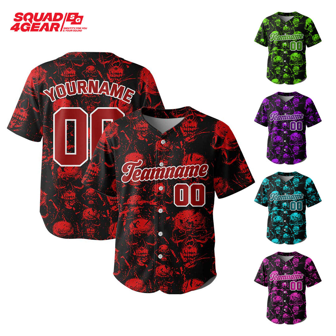 Custom Baseball Jersey With Skull Pattern