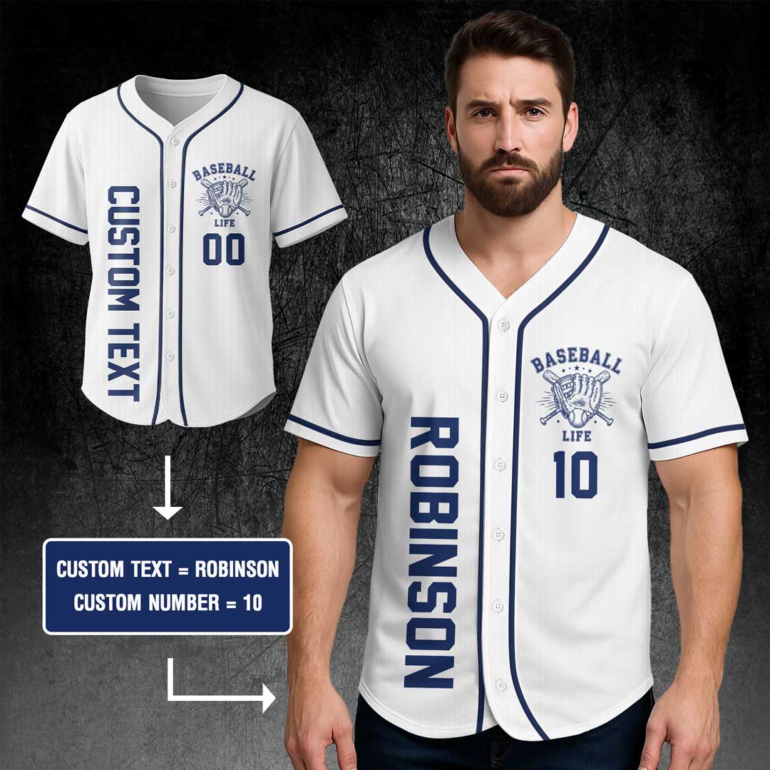 Live Life Like A 3-1 Count - Custom White and Navy Baseball Jersey