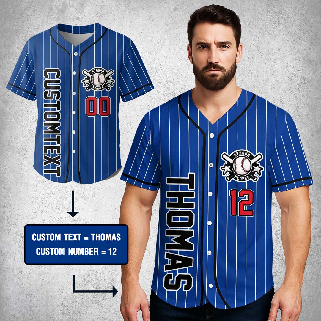 Hard Times Create Strong People - Custom Royal Blue Black Baseball Jersey