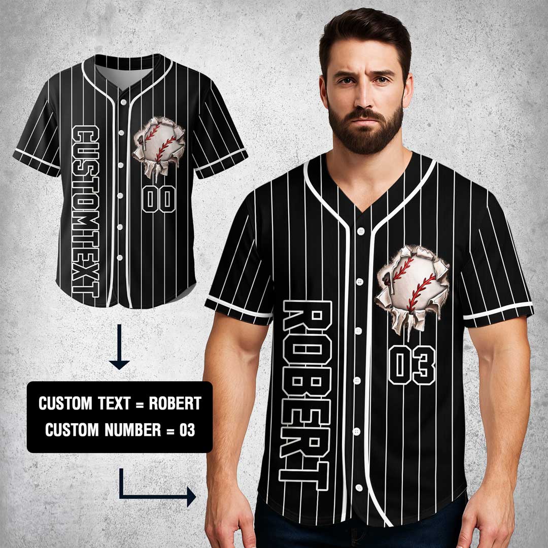 Born To Make History - Custom Black White Baseball Jersey