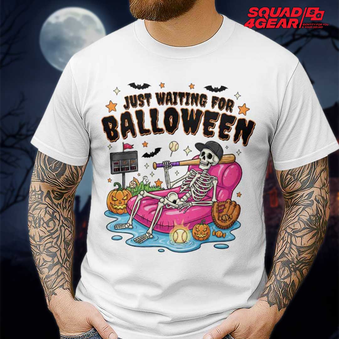 Just Waiting For Balloween Baseball Halloween T-Shirt