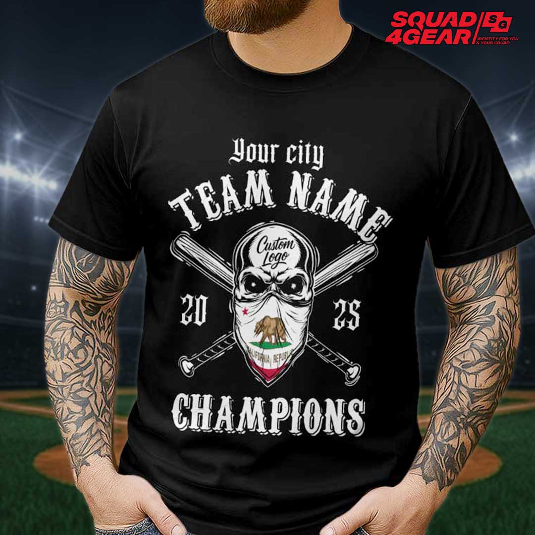 California Baseball Team Champions - Black Baseball T-Shirt