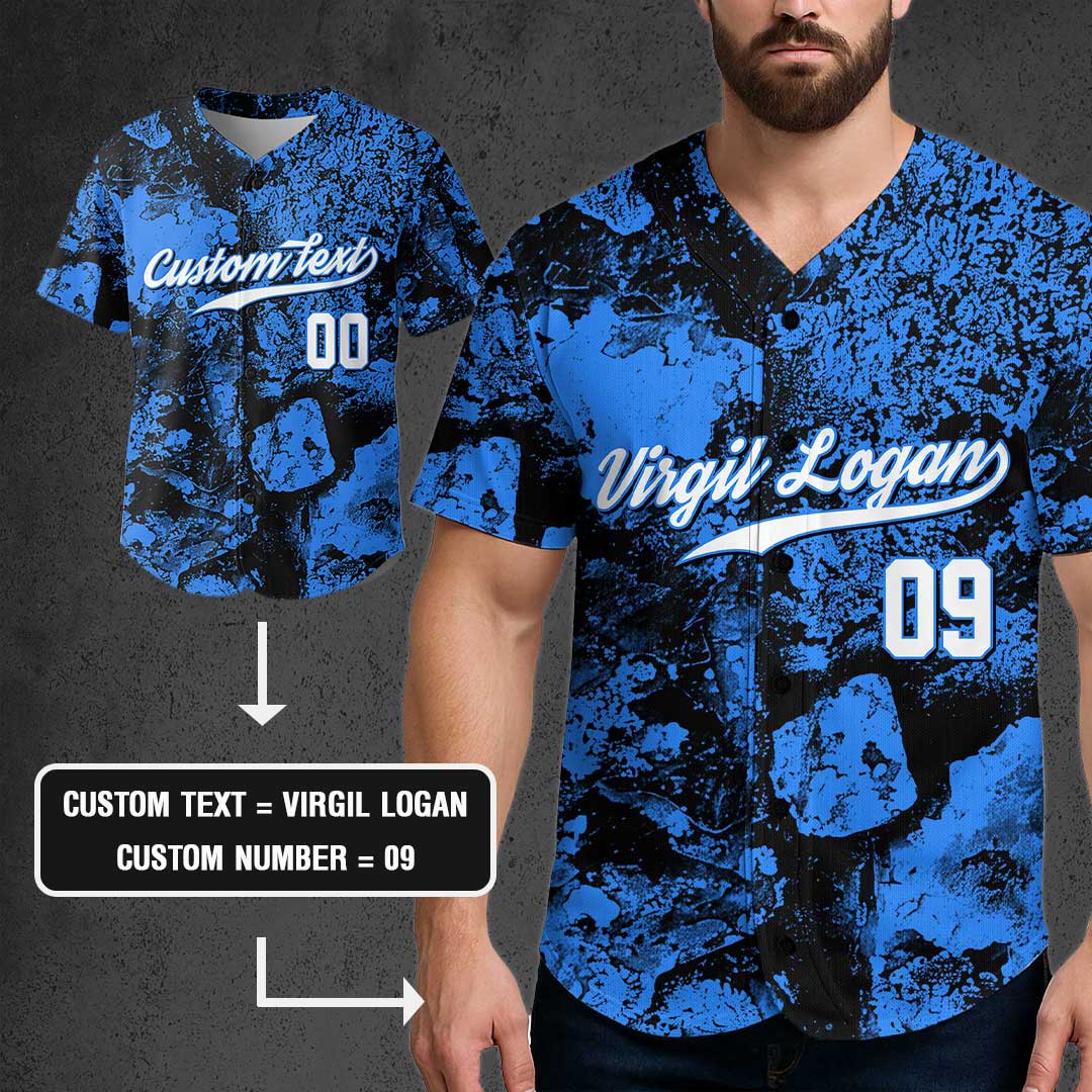 Custom Moss Rock Growth 3D Pattern Baseball Jersey