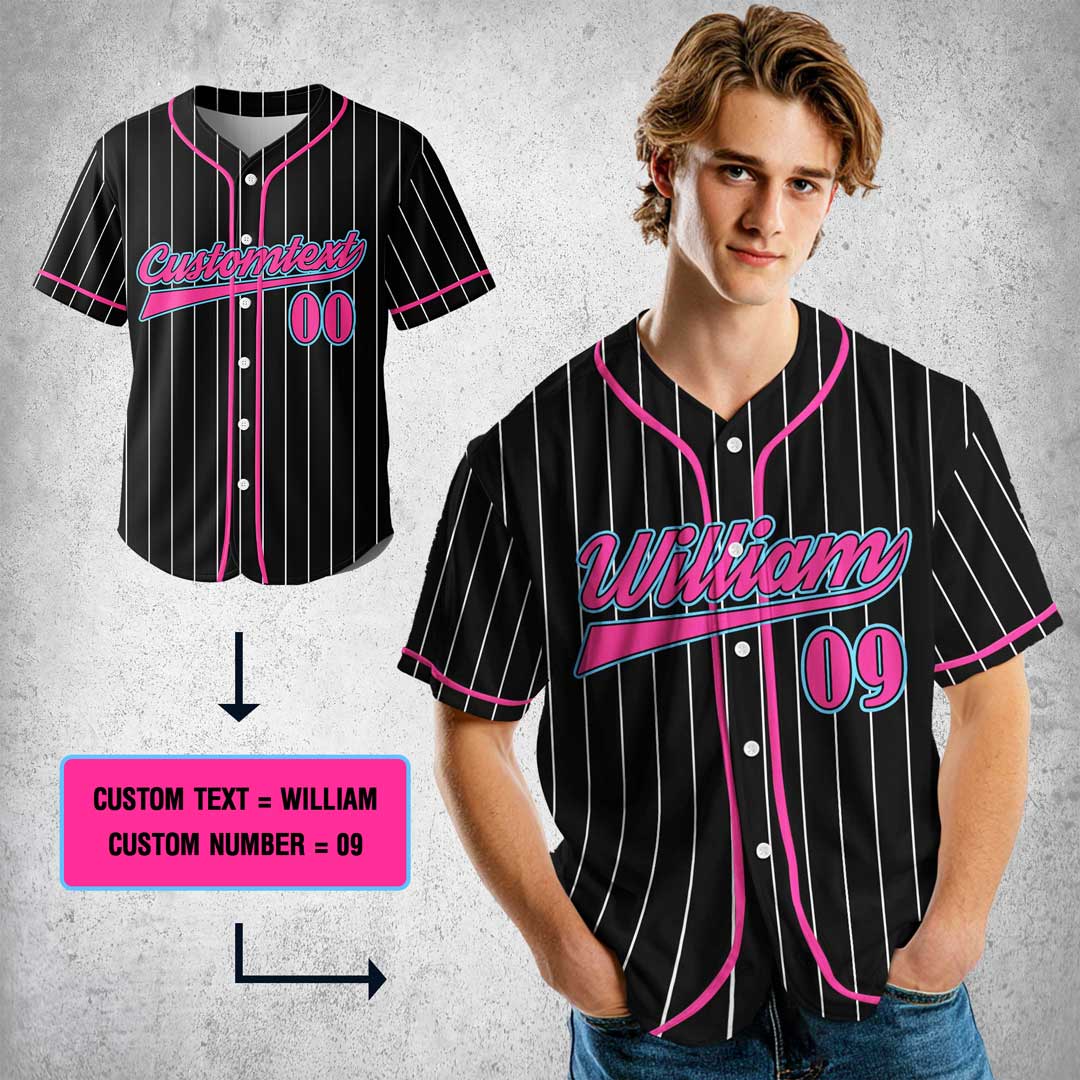 Not Single Not Taken At The Ballpark - Custom Black and Pink Baseball Jersey