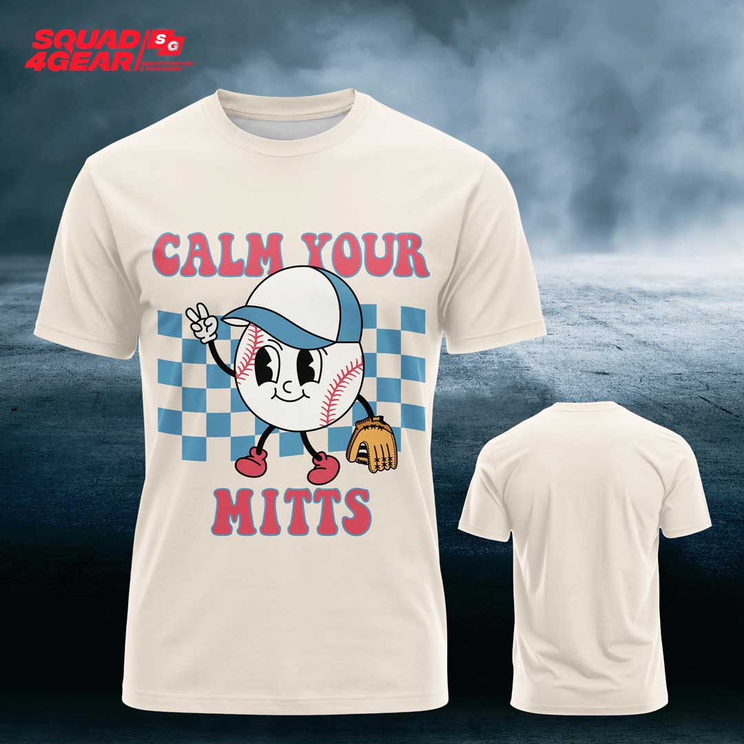 Calm Your Mitts Black Sand Baseball T-Shirt