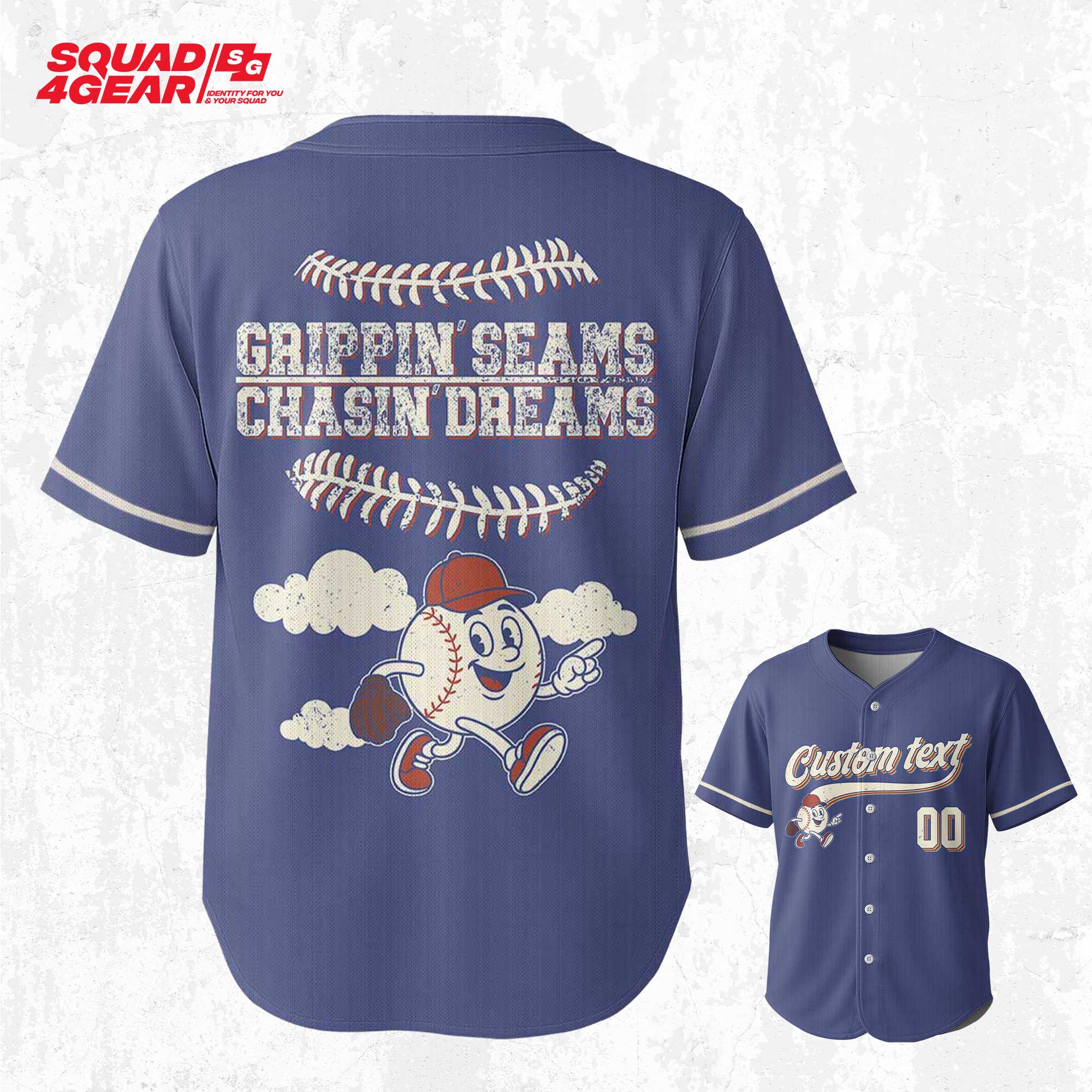 Grippin Seams Chasin Dreams - Custom Vintage Navy Baseball Jersey