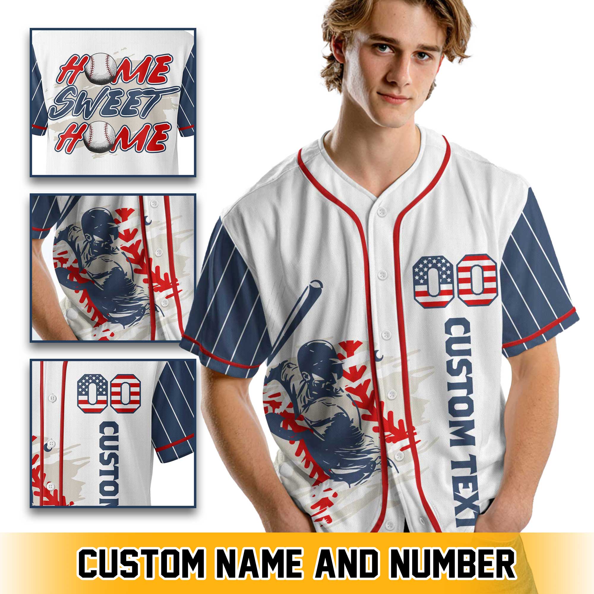 Home Sweet Home - Custom Independence Day Baseball Jersey