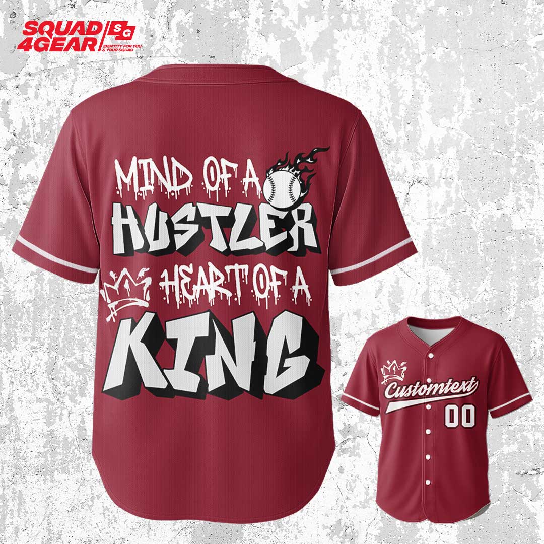 Mind Of A Baseball Hustler - Custom Red Baseball Jersey