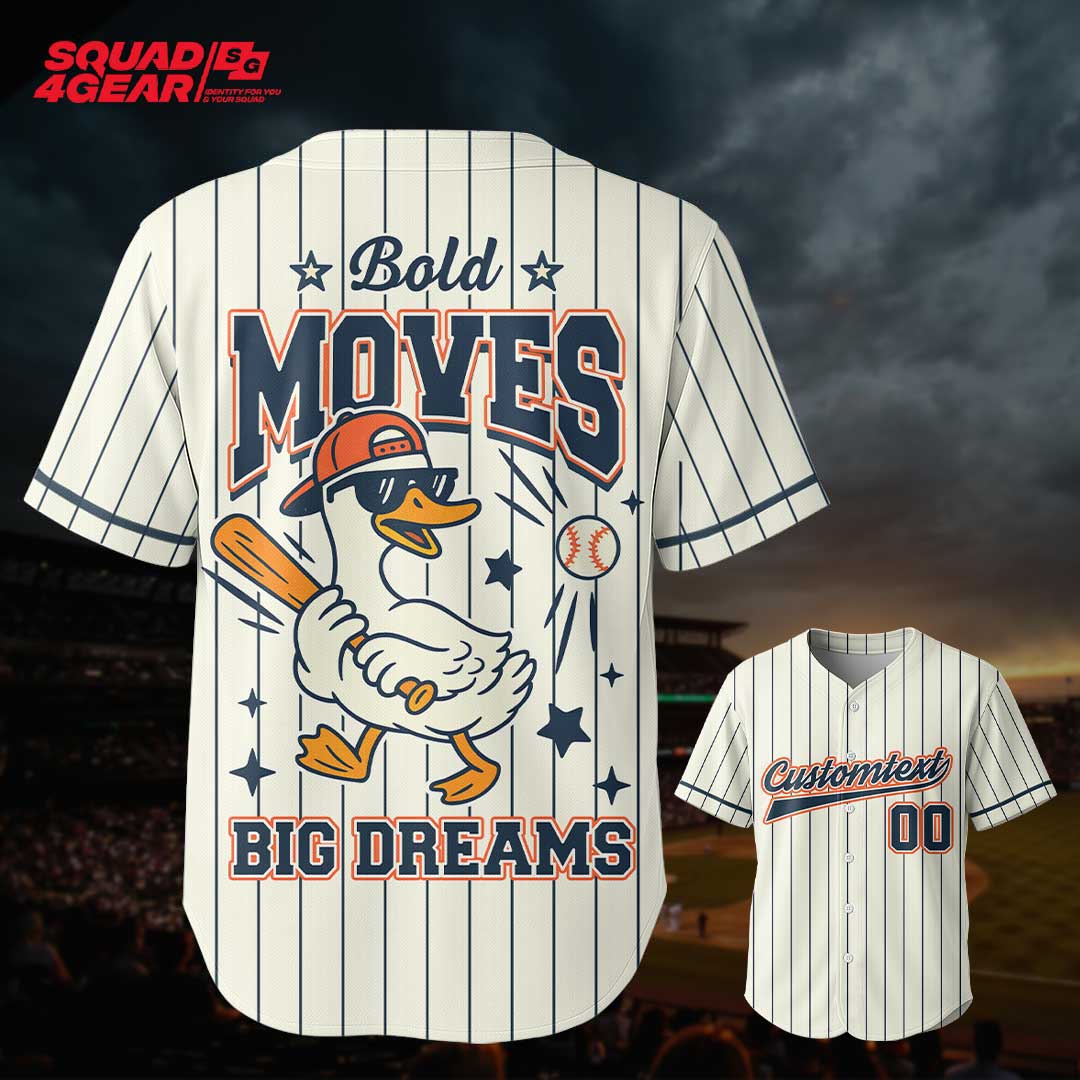 Bold Moves Big Dreams - Custom Cream Baseball Jersey