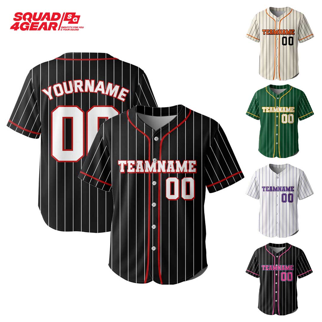 Custom Colored Pinstripes Baseball Jersey
