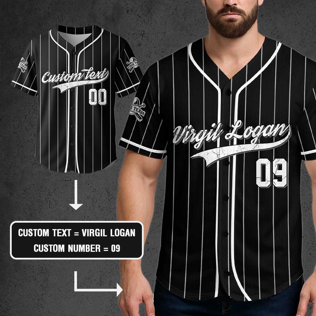 Trust Your Ability - Custom Black and White Stripes Baseball Jersey