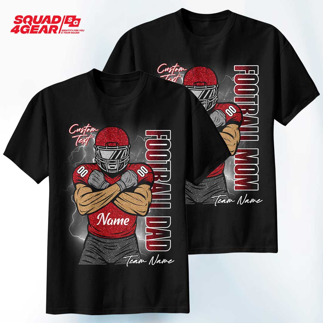 Football Parent Custom Player Name and Number - Custom Football Tshirt