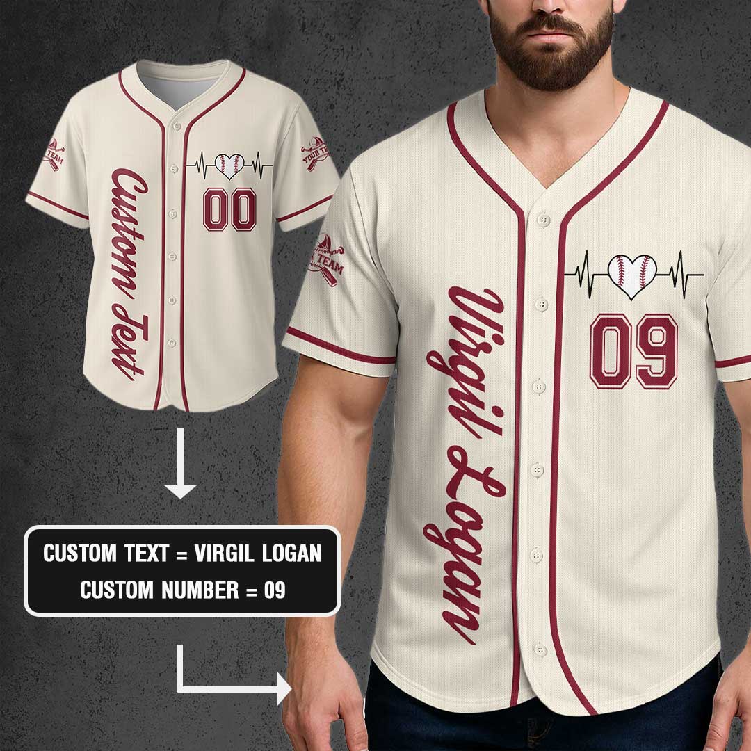 No Place Like Home - Custom Cream Red Baseball Jersey