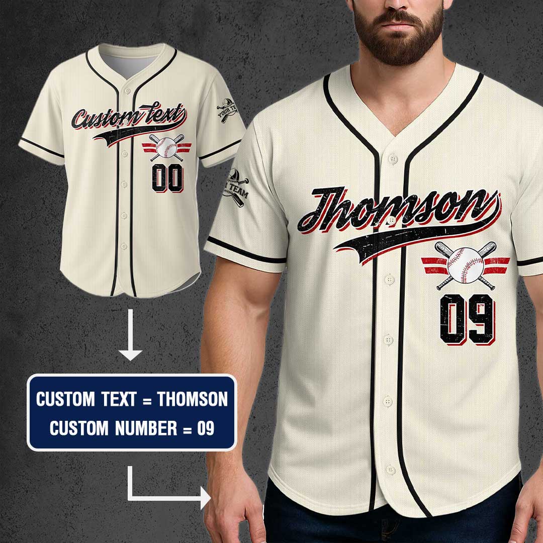 Can I Get A Double With A Side Of RBIs - Custom Cream White Baseball Jersey
