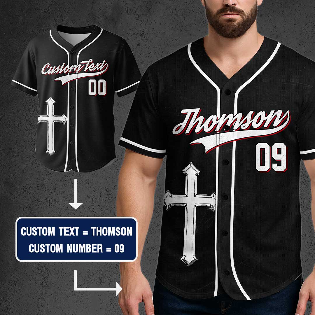 I Can Do All Things Through Christ - Custom Black Baseball Jersey