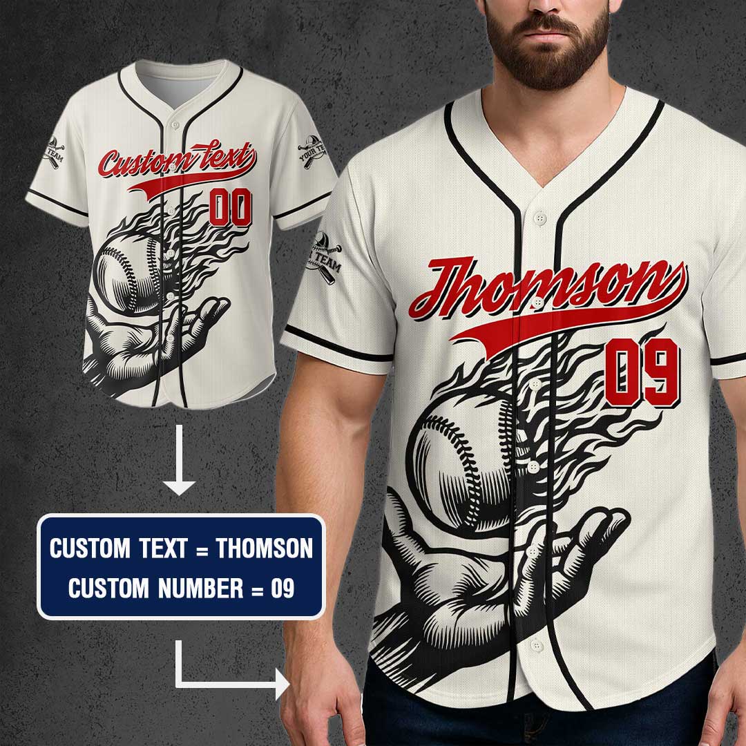 God Fights For Me - Custom Cream Baseball Jersey