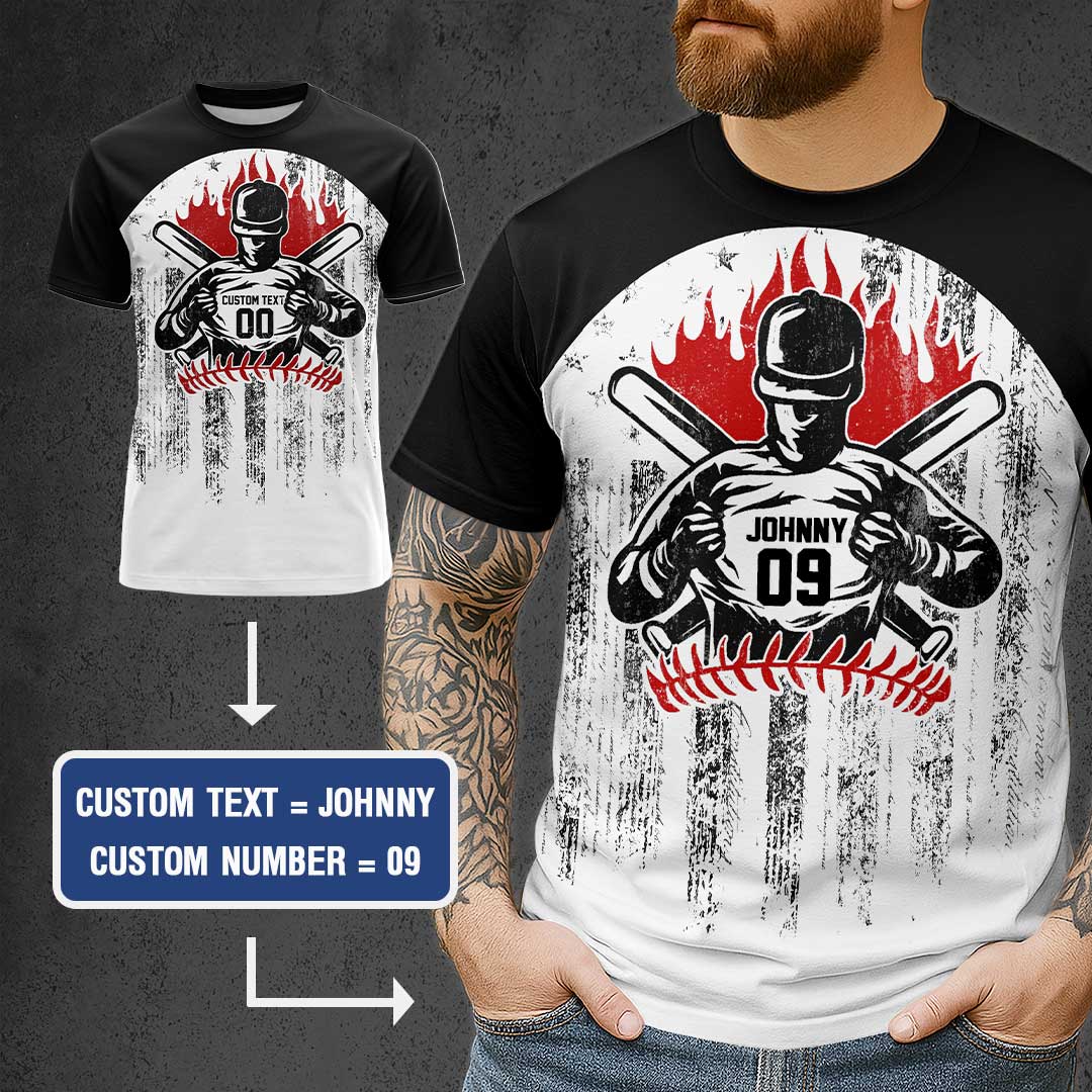 Eat, Sleep, Baseball, Repeat - Baseball Lover - American Baseball Lovers, Custom Name, Custom Number - All Over Print